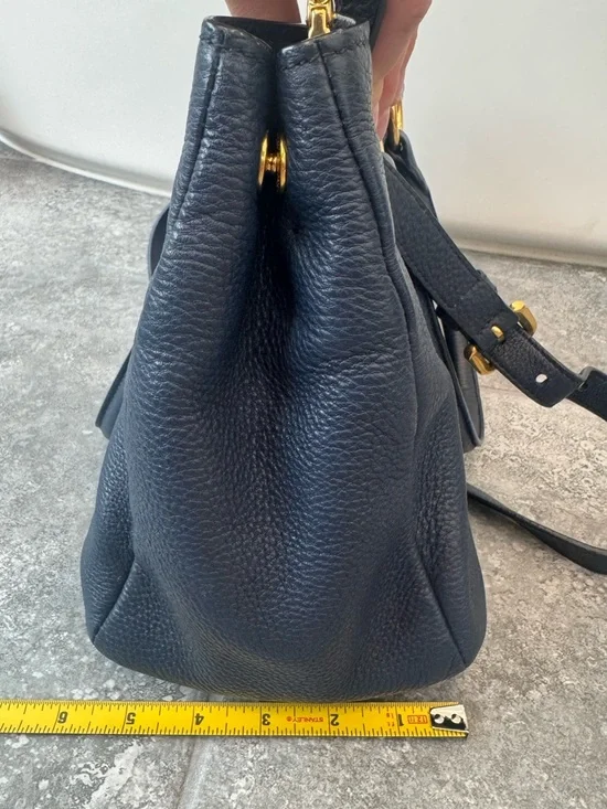 Prada Vitello Daino Bluette Calf leather Tote crossbody shoulder Bag pre owned - Picture 8 of 17